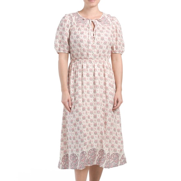 lucky brand printed peasant dress